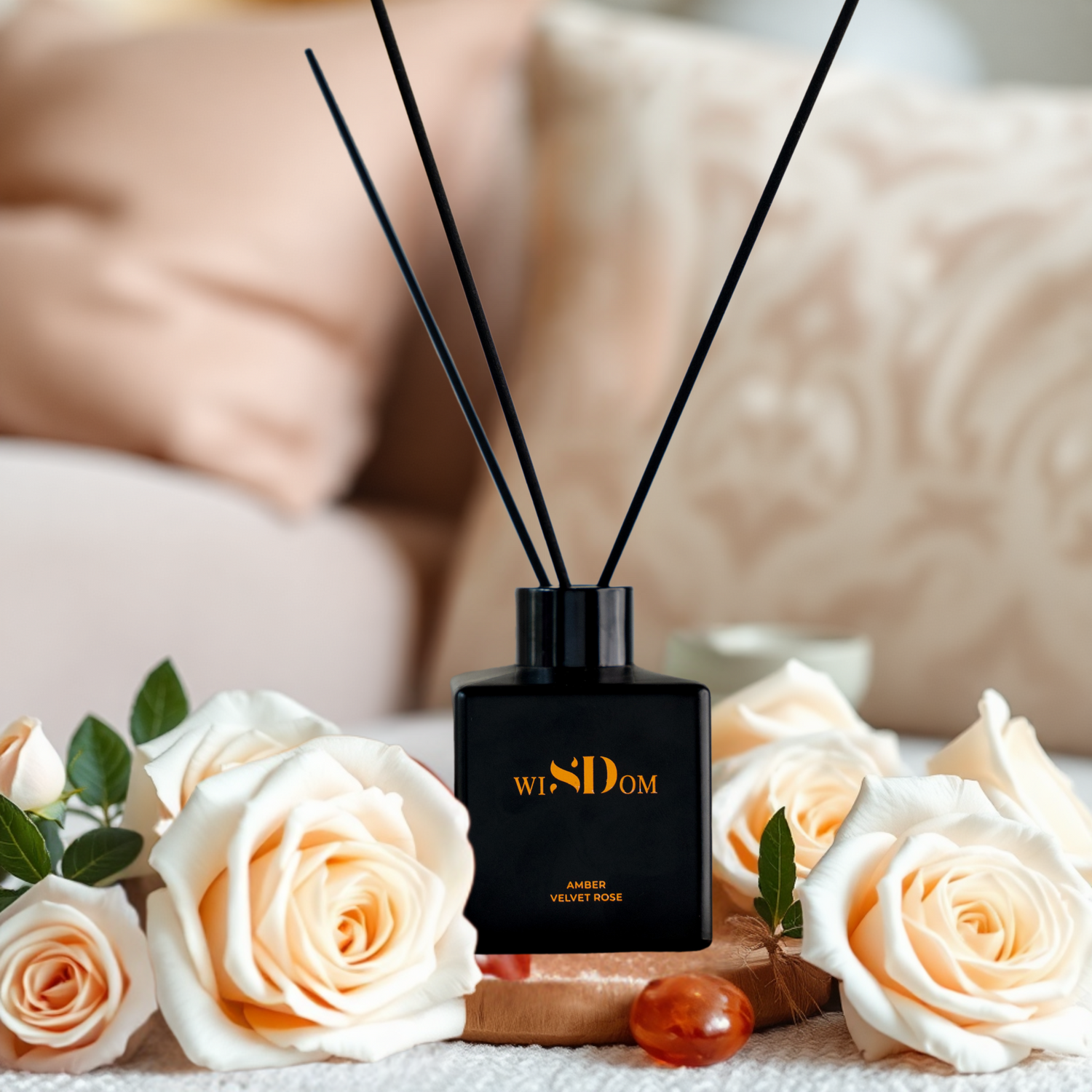 Amber & Velvet Rose Reed Diffuser - Wisdom Fragrances