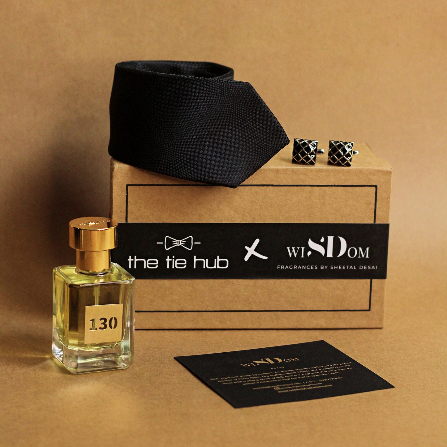 Wisdom Fragrances And Black Geo, Necktie Cufflinks Combo Set