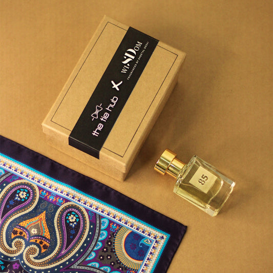 Wisdom Fragrances And Pink And Blue Paisley Pocket Square Combo Set